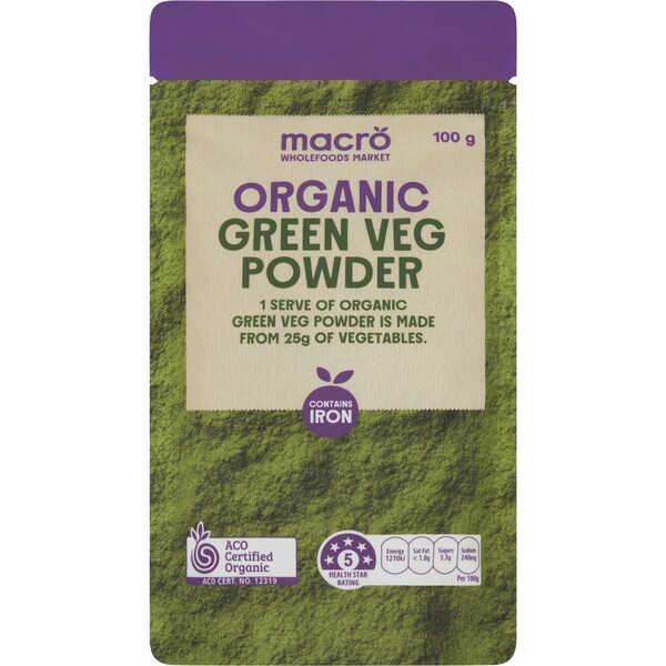 Macro Organic Green Veggie Powder 100g