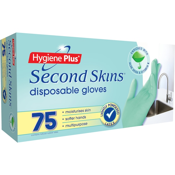 Hygiene Plus Second Skins Disposable Gloves 75 Pack