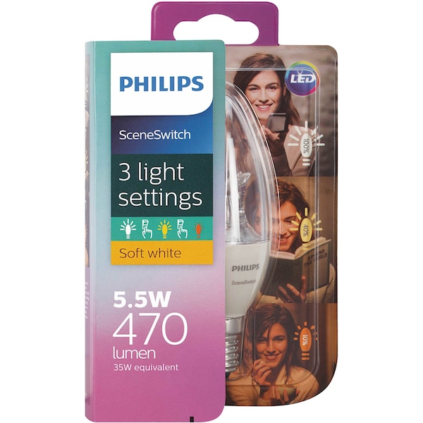 Philips Led Scene Switch Dimmable Small Edison Screw Each