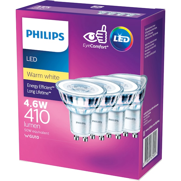 Philips Led Gu10 Warm 4 Pack