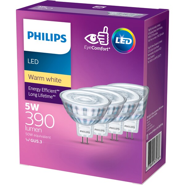 Philips Led Mr16 Warm 4 Pack