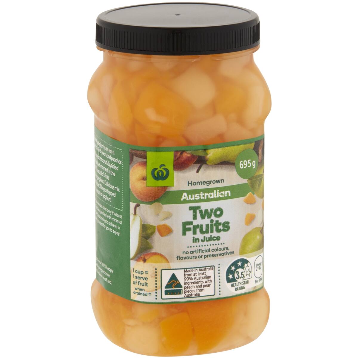 Woolworths Two Fruits In Juice In Juice 695g bunch