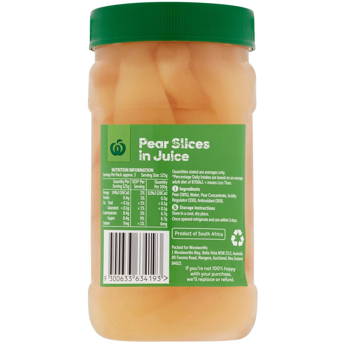 Woolworths Pear Slices In Juice 695g bunch