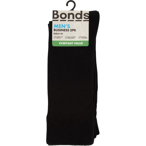 Bonds Mens Business Socks Size 6 To 10 3 Pack