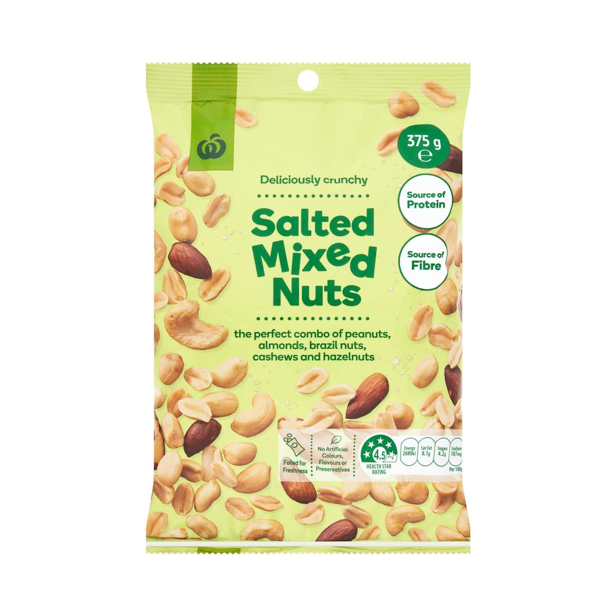 Woolworths Salted Mixed Nut 375g bunch