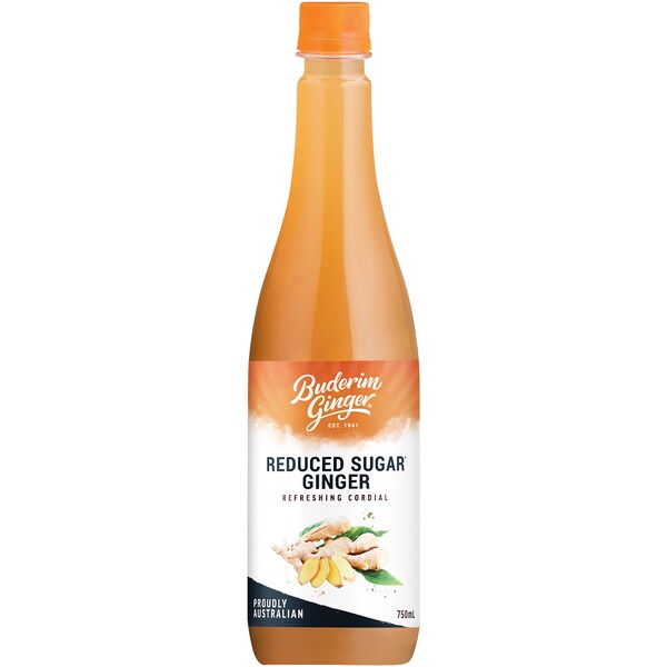 Buderim Ginger Cordial Ginger Reduced Sugar 750mL