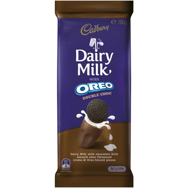 Cadbury Dairy Milk With Oreo Double Choc 180g