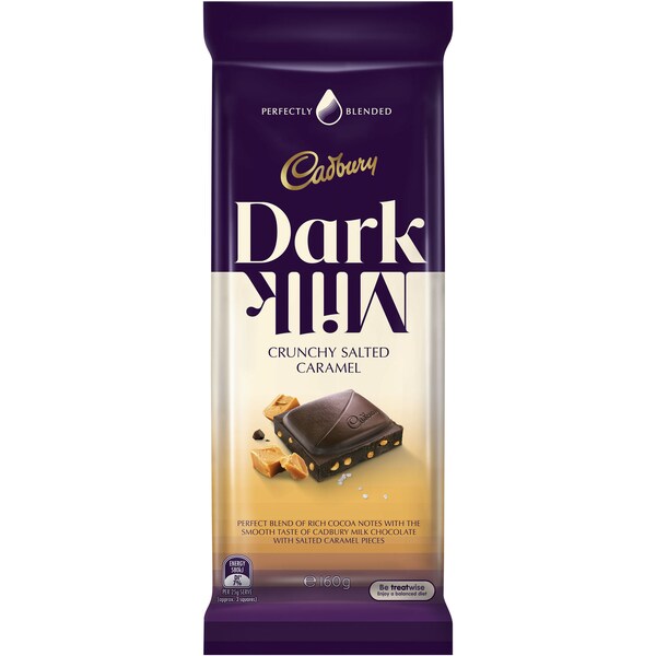 Cadbury Dark Milk Crunchy Salted Caramel 160g Block