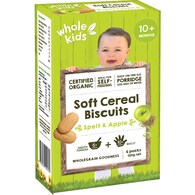 Whole Kids Organic Soft Cereal Biscuits- Spelt & Apple
