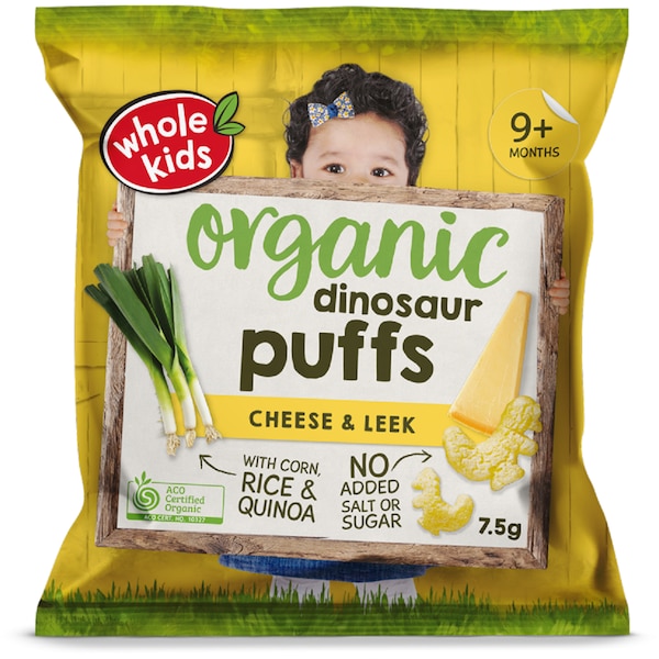 Whole Kids Organic Wholegrain Puffs Dinosaur 7.5g