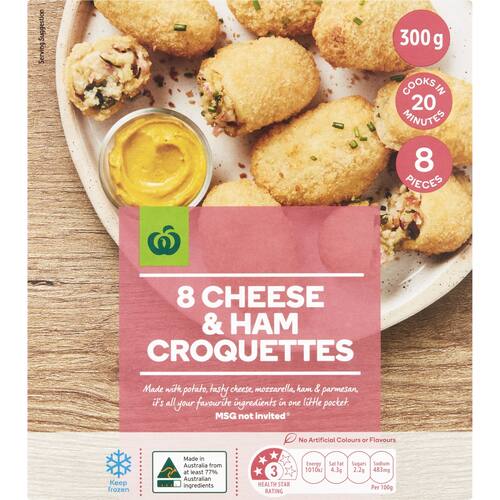 Woolworths Cheese and Ham Croquettes 8 Pack bunch