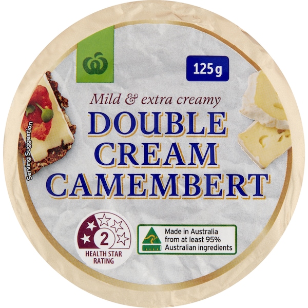 Woolworths Double Cream Camembert 125g