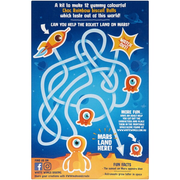 White Wings Make & Create Choc Rainbow Spaceballs 260g