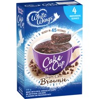 White Wings Cake In A Cup Triple Choc Brownie