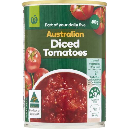 Woolworths Diced Tomatoes 400g bunch