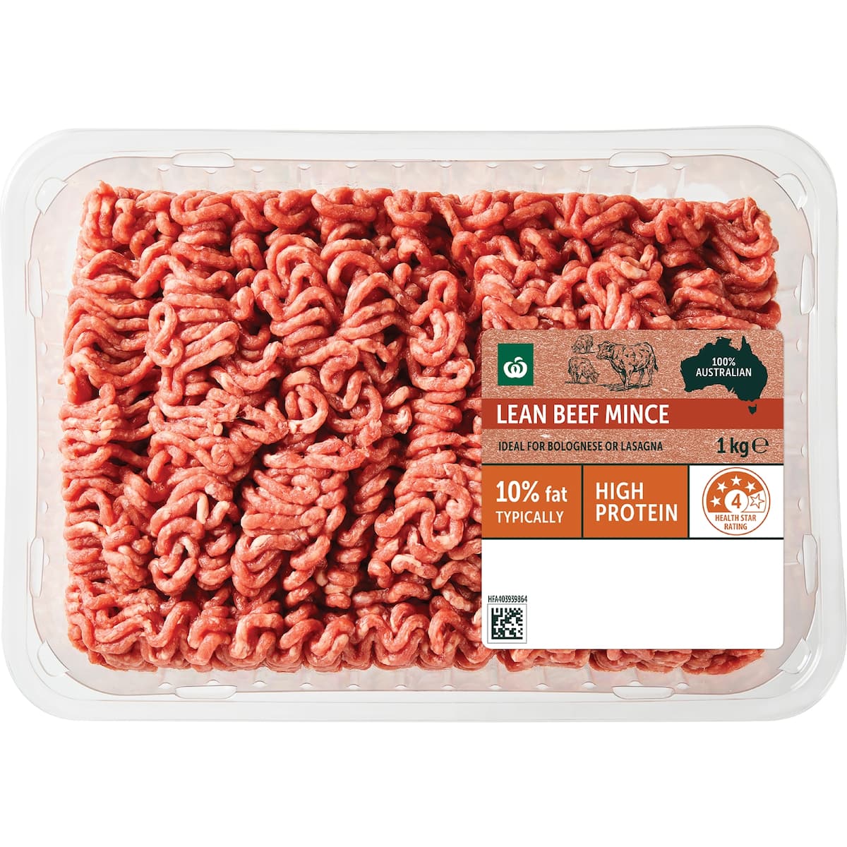Woolworths Lean Beef Mince 1kg bunch