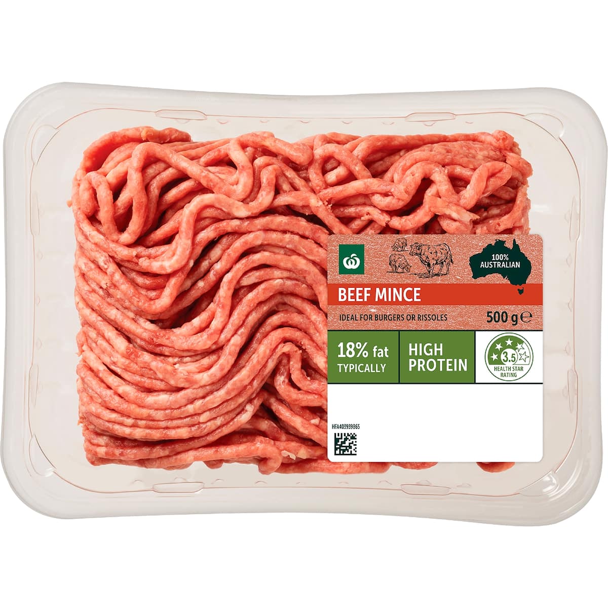 Woolworths beef mince 500g bunch