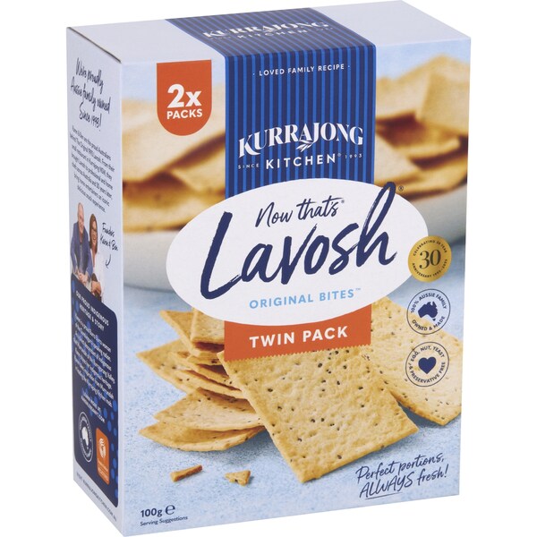 Kurrajong Kitchen Lavosh Snack Twin Pack 100g