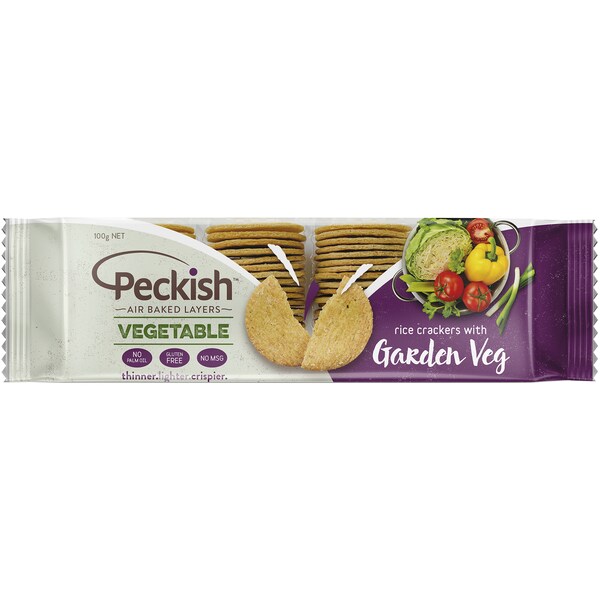 Peckish Rice Crackers Garden Veg 100g