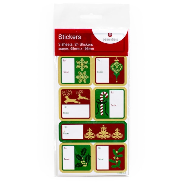 John Sands Gold Selection Christmas Gift Label Stickers Each