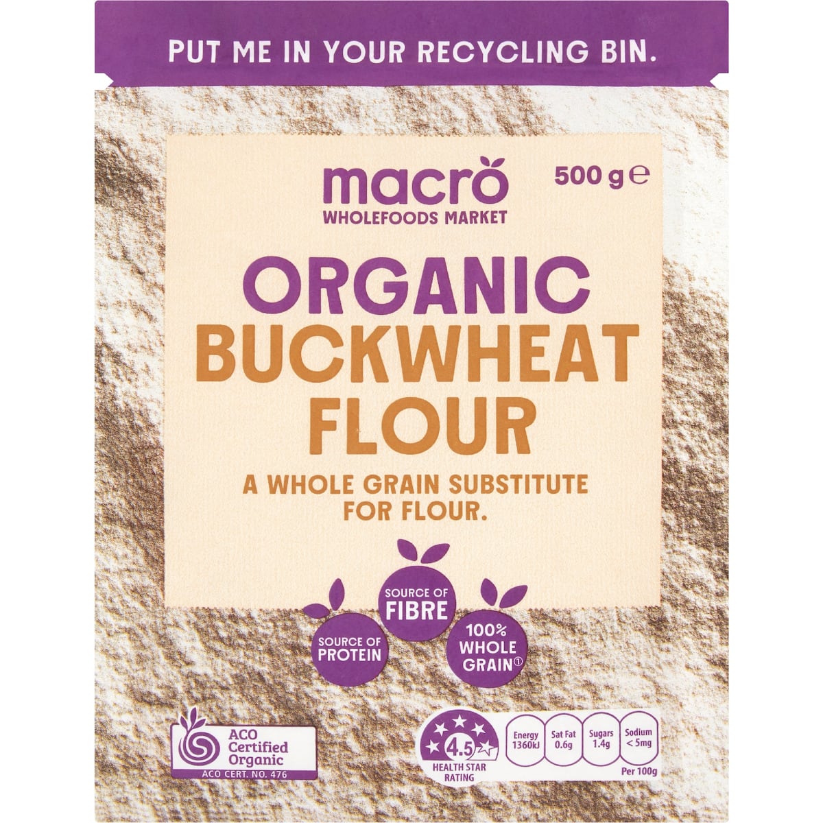 Macro Organic Buckwheat Flour 500g bunch