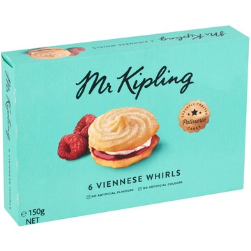 Mr Kipling Viennese Whirls - Pack Of 6 Individually Wrapped Cakes