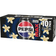 Pepsi Max No Sugar Vanilla Soft Drink Cans