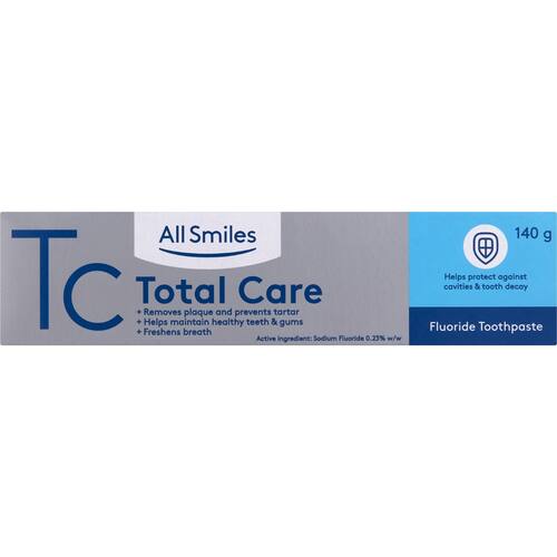 All Smiles Total Care Toothpaste 140g | bunch