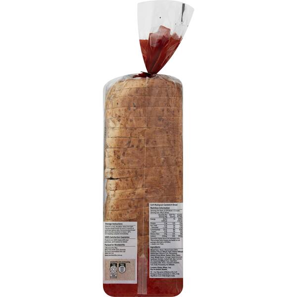 Woolworths Multigrain Soft Sandwich Bread 650g bunch