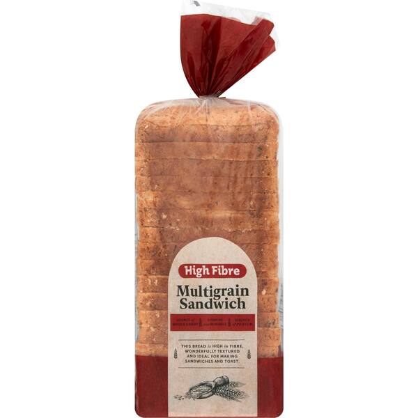 Woolworths Multigrain Sandwich Hifibre Bread 700g bunch