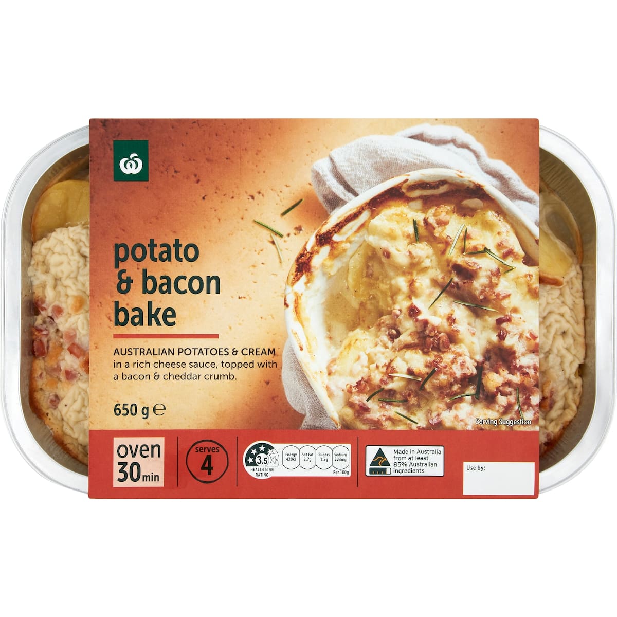 Woolworths Potato Bacon Bake 650g bunch