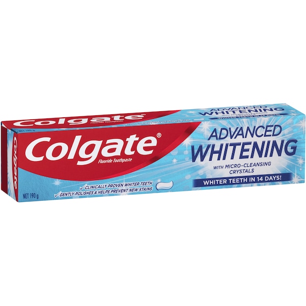 Colgate Advanced Whitening Toothpaste Whiter Teeth 190g