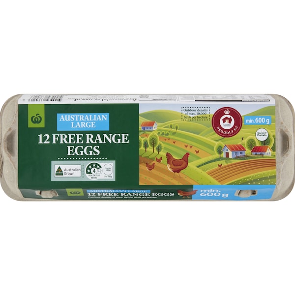 Woolworths 12 Large Free Range Eggs 600g