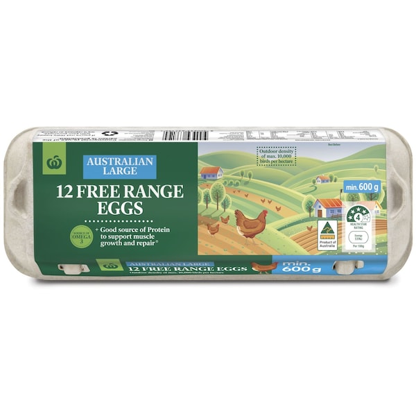 Woolworths 12 Large Free Range Eggs 600g