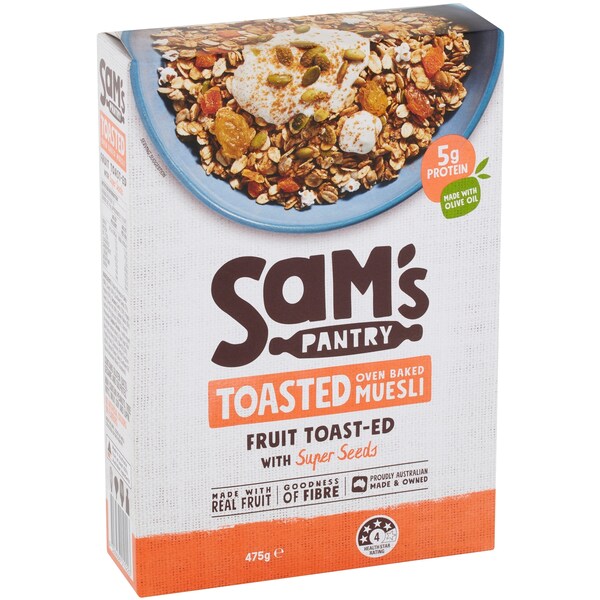 Sam's Pantry Fruit Toast-Ed With Super Seeds Toasted Muesli 475g