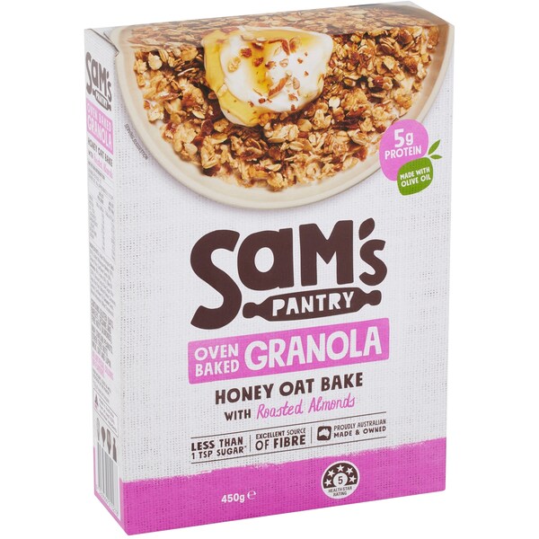 Sam's Pantry Honey Oat Bake With Roasted Almonds Granola 450g