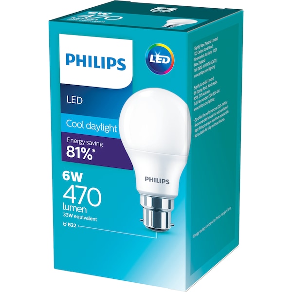 Philips Led 470lm Cool Bayonet Cap Each