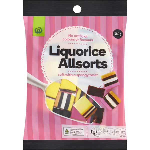 Woolworths Liquorice Allsorts 380g