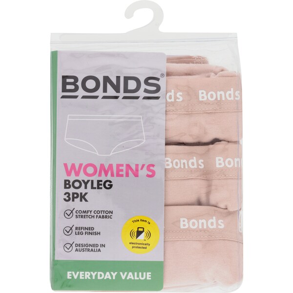 Bonds Womens Edv Boyleg Size 14 3 Pack