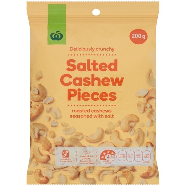 Woolworths Salted Cashew Pieces 200g