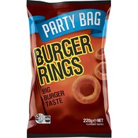 Burger Rings Tangy Snacks Party Bag