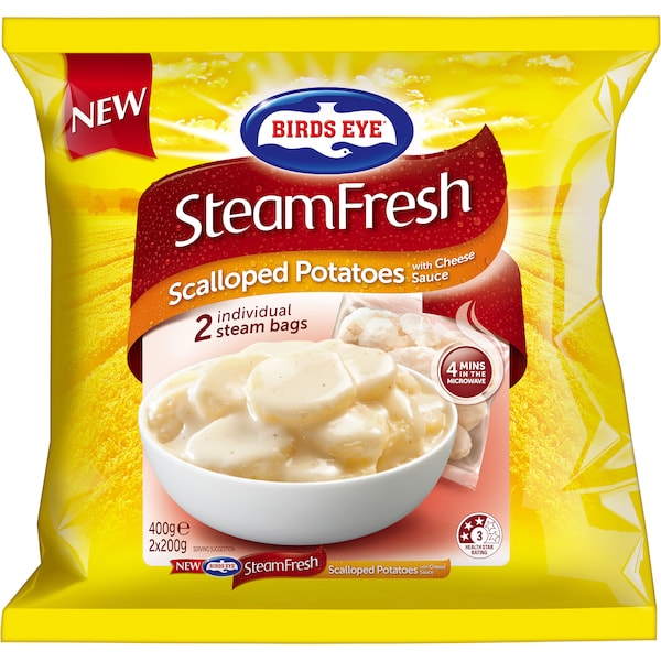 Birds Eye Steam Fresh Scalloped Potatoes With Cheese Sauce 400g