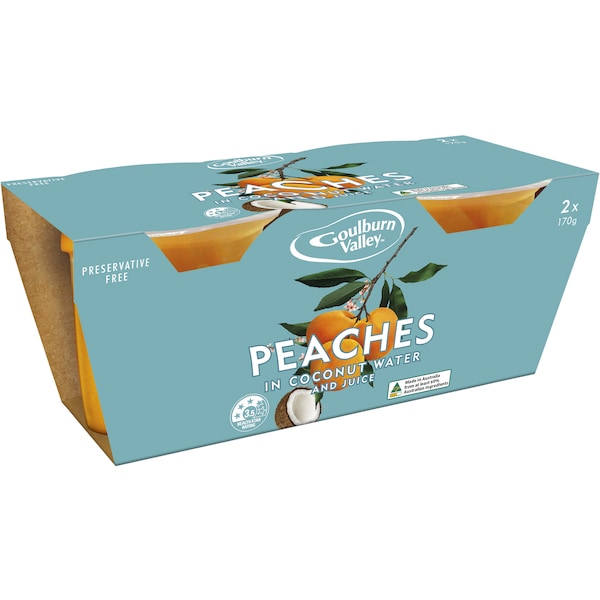 Goulburn Valley Peaches In Coconut Water 2 pack