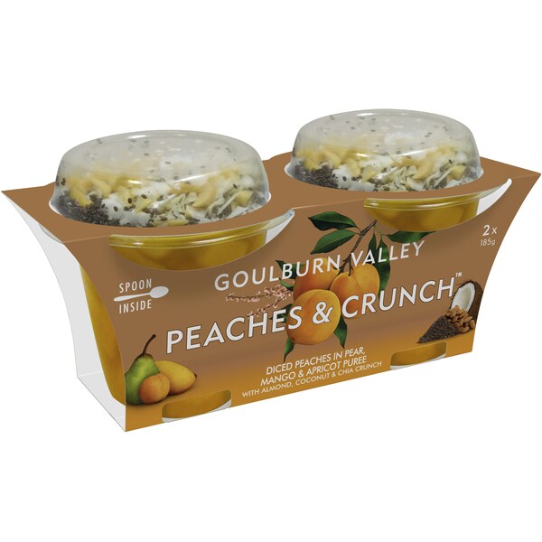 Goulburn Valley Peaches & Crunch With Mango And Apricot Puree 370g