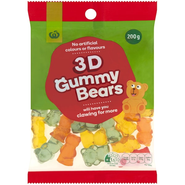 Woolworths 3d Gummy Bears 200g