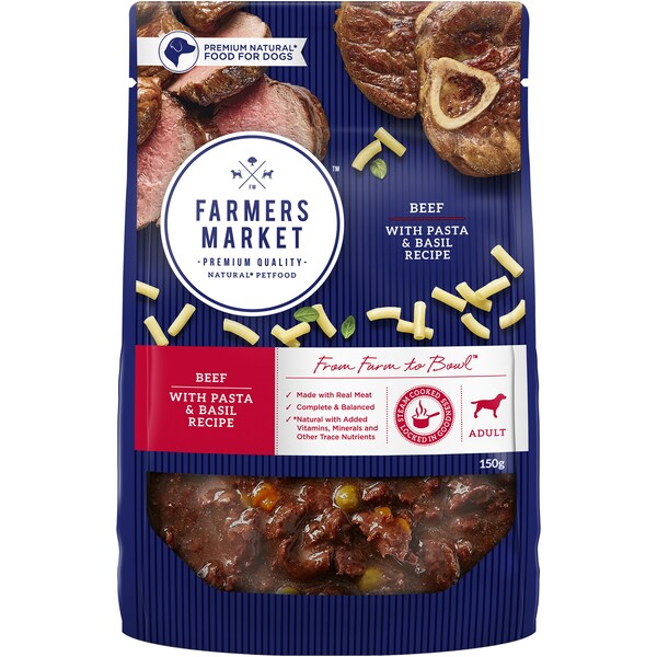 Farmers Market Beef With Pasta & Basil Recipe Wet Dog Food 150g