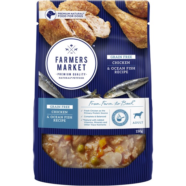 Farmers Market Grain Free Chicken & Ocean Fish Recipe Wet Dog Food 150g