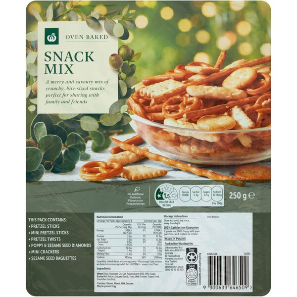 Woolworths Pretzels Snack Mix 250g