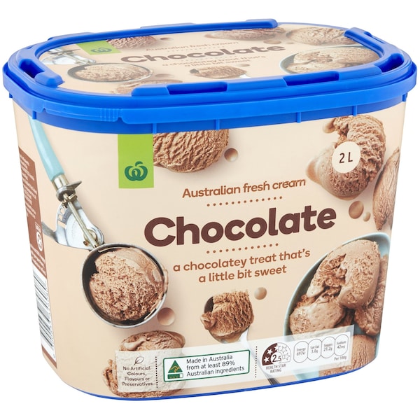Woolworths Chocolate Ice Cream 2l Woolworths