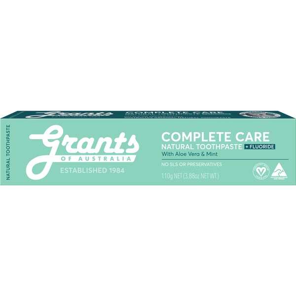 Grants Of Australia Complete Care Natural Toothpaste With Aloe & Mint 110g